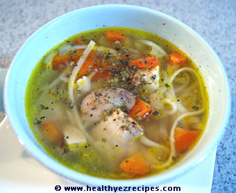 bowl of chicken noodle soup